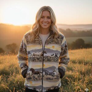 Zoofleece Horse Sunrise Equine Riding Jacket M-2X